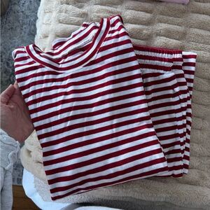 Daily Drills Red and White Striped Long Sleeve Tee